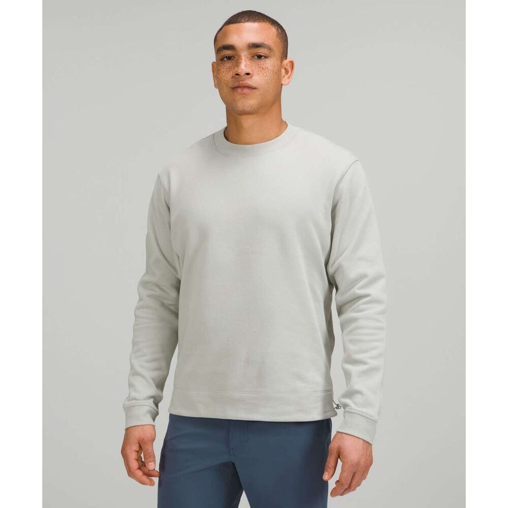 Lululemon Sweatshirt French Terry Oversized Crew Seal Grey Cinch Hem Mens Medium